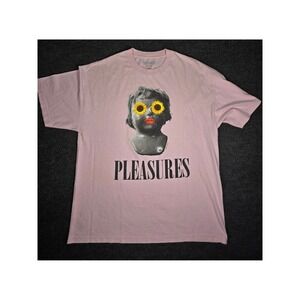 Pleasures Mens Pink Doll Flower Child Graphic T Shirt Abstract Art Size XL